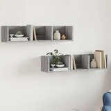  The Living Store Stenska omarica 2 kosa siva sonoma 75x18x16,5 cm inženirski les - Stenska Omarica, (21554528) | Shoptok.si