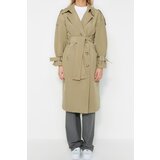 Trendyol Open Khaki Belted Windbreaker Detailed Water Repellent Long Trench Coat | ePonuda.com