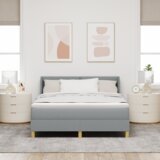  Krevet s kutijom s madracem svjetlosiva 140x200 cm tkanina | shoptok.hr