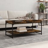 vidaXL Klubska mizica dimljeni hrast 100x49x45 cm inženirski les Cene
