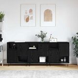 vidaXL Komode 3 pcs Crni hrast 180 x 35 x 70 cm Konstruirano drvo Cijene