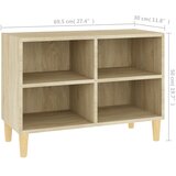 TV ormarić s nogama od masivnog drva boja hrasta 69,5x30x50 cm | shoptok.hr