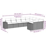  9-dijelni set vrtnih sofa s jastucima bež od poliratana | shoptok.hr