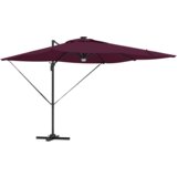  Kantilever Roma Suncobran s LED-ima Bordo crvena 286x285x270 cm Aluminij | shoptok.hr