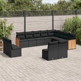 vidaXL 12-dijelni set vrtnih sofa od poliratana s jastucima crni | shoptok.hr
