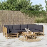  Sedežna garnitura 7-delna temno sive blazine bambus | Shoptok.si