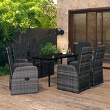  7-dijelni vrtni blagovaonski set s jastucima sivi | shoptok.hr