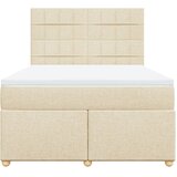  Krevet s oprugama i madracem krem 140x200 cm od tkanine | shoptok.hr