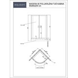 AQUAART tuš kabina madera 90R- polukružna s kadom 90x90x204 cm | shoptok.hr
