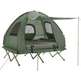 SoBuy kampiranje šotor za 2 osebi dvonadstropna postelja 4 v 1 zložljiva prenosna torba praktična zelena 193x145x185 cm, (5000017129) | Shoptok.si