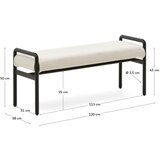 Kave Home Črna/kremno bela klop iz šenilje Macaret – | Shoptok.si