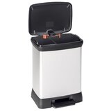 Curver Duo Deco koš za smeti s pedalom, črn/srebrn, 10l + 18l | Shoptok.si