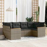  6-dijelni set vrtnih sofa od poliratana s jastucima sivi | shoptok.hr