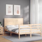 Maison Chic Posteljni okvir - Dvoposteljna postelja - Zakonska postelja z vzglavjem trden les-J16551, (21768591) | Shoptok.si