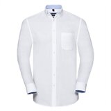 RUSSELL Men's Long Sleeve Fitted Shirt Oxford Shirt R920M 100% organic cotton 140 g | ePonuda.com
