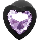 Sunfo silikonski analni dildo sa srcastim kamenom (crno-ljubičasti) | shoptok.hr