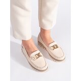 Shelvt Beige women's platform loafers | Eponuda.ba