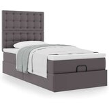 vidaXL otomanski okvir kreveta s madracem sivi 90x200cm umjetna koža | shoptok.hr
