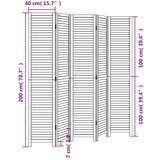 vidaXL Sobna pregrada s 5 panela crno od masivnog drva paulovnije | shoptok.hr