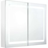 vidaXL led kopalniška omarica z ogledalom sijoče bela 80x12x68 cm | Shoptok.si