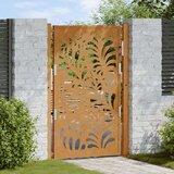 vidaXL Vrtna vrata 105x155cm preperevanje oblikovanje jeklenimi valovi | Shoptok.si
