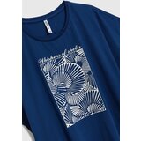 Marisse Navy Blue Cotton Blouse With Print | ePonuda.com