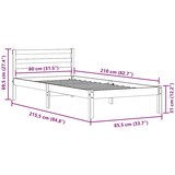  Krevetna konstrukcija Bijelo 215,5 x 85,5 x 69,5 cm | shoptok.hr