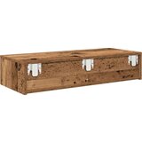 vidaXL Stenska polica s predali starinski les 80x33x17 cm inž. les | Shoptok.si