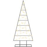 Metalna božićna jelka KUOPIO 150 cm Topla bijela - 150 cm Crna s LED svjetlima | shoptok.hr