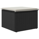  Vrtni tabure s jastukom crni 55 x 55 x 37 cm od poliratana | shoptok.hr