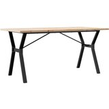  Blagovaonski stol Y-oblika 140x80x75,5 cm od borovine i čelik | Eponuda.com