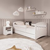 Classic Drveni dječji krevet s ladicom - bijeli - 160*80cm | shoptok.hr