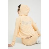 Juicy Couture Dukserica Madison za žene, boja: narančasta, s kapuljačom, s aplikacijom | shoptok.hr