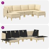  Set namještaja za dnevni boravak s jastukom 6 pcs Krem Tkanina | shoptok.hr