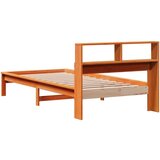 vidaXL Knjižna postelja brez ležišča vošč. rjava 90x200 cm borovina | Shoptok.si