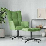 vidaXL Stolica za opuštanje s osloncem za noge svjetlozelena baršun | shoptok.hr