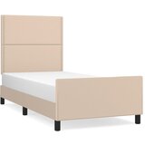 Maison Chic Posteljni okvir - Enojna postelja - Postelja za odrasle z vzglavjem kapučino 90x200 cm umetno usnje-J9596, (21766358) Cene