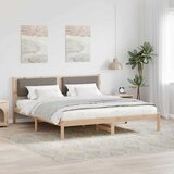 Krevetna konstrukcija s uzglavljem Sivo-smeđa 200 x 200 cm | shoptok.hr