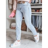 DStreet Spodnie damskie jeansowe slim fit z paskiem NEOPASS niebieskie Cene