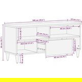 TV ormarić crni 100 x 33 x 46 cm od masivnog drva manga | shoptok.hr