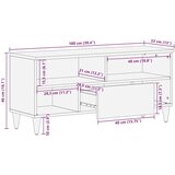 TV omarica črna 100x33x46 cm trden mangov les, (21824073) | Shoptok.si