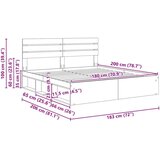  okvir za krevet bijelo 180 x 200 cm čvrsto borovo drvo | shoptok.hr