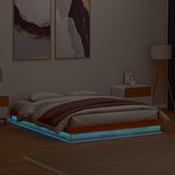 Maison Chic LED Posteljni okvir - Dvoposteljna postelja - Zakonska postelja voščeno rjav 150x200 cm trdna borovina, (21693900) | Shoptok.si