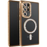 Avizar Diamantno ohi&amp;scaron;je za Samsung Galaxy S25 Ultra MagSafe Obris Strass, Zlata, (5000015214) Slike