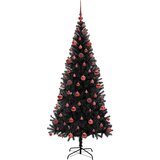 vidaXL Božično drevo med 300 LED z stojalom Črna 180 cm PVC | Shoptok.si