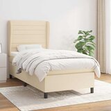  Okvir kreveta s oprugama i madrac krem 80x200 cm od tkanine | shoptok.hr