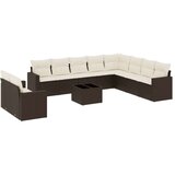 vidaXL 11-dijelni set vrtnih sofa od poliratana s jastucima smeđi | shoptok.hr