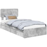  Postelja s shranjevanjem z vzglavjem Betonsko siva 90 x 190 cm, (5000107071) | Shoptok.si