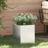vidaXL Vrtna saksija Srebrna 50 x 32 x 40 cm | shoptok.hr