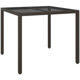 vidaXL Vrtna Jedilna Miza Rjava 90x90x75 cm Poli Ratan | Shoptok.si